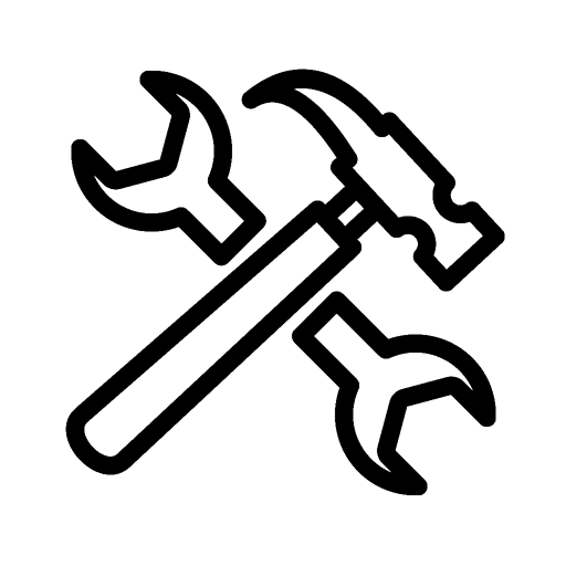 Martillo y llave inglesa en cruz Martillo y llave inglesa en cruz